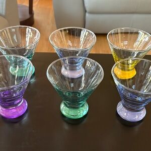 Colorful Glass Dessert Bowls Set
